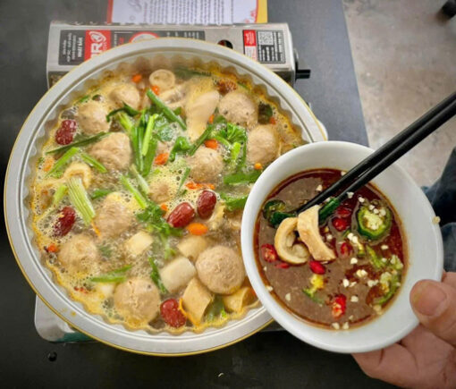 lẩu lòng bò chợ viềng