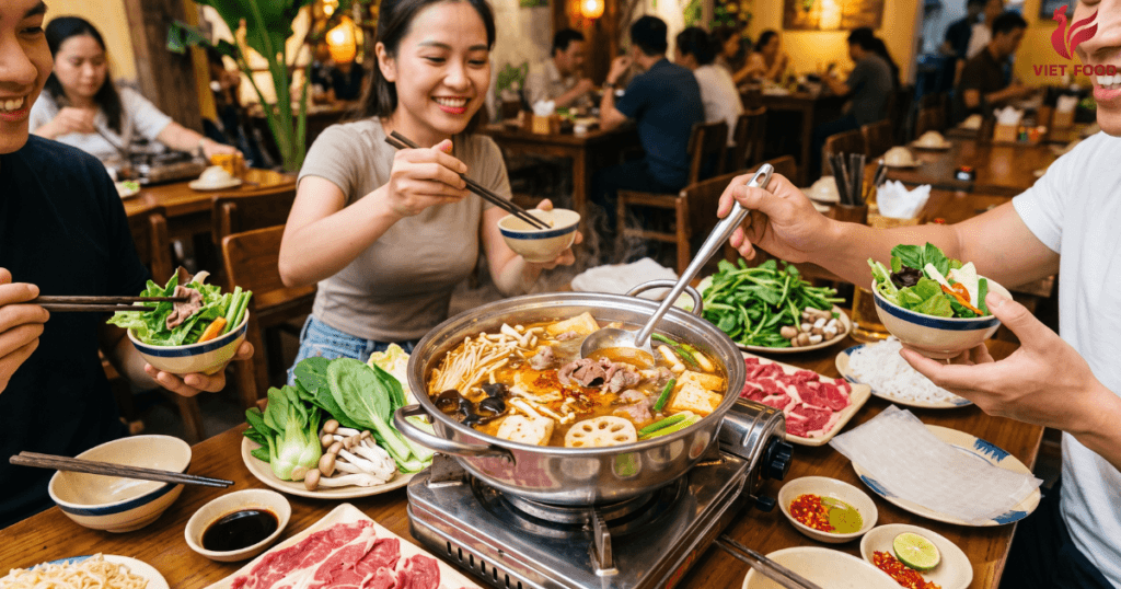 Lẩu bò nhiều dầu mỡ