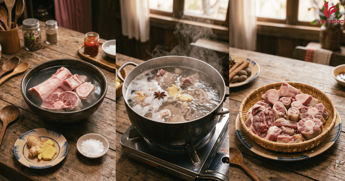 Tìm Quán Lẩu Bò Có Bán Mang Về Ngon, Giao Nhanh | Việt Food Sơ chế xương chuẩn bị hầm lẩu